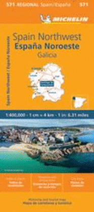 MAPA REGIONAL ESPAÑA NOROESTE : GALICIA (571 REGIONAL)