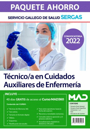 PAQUETE AHORRO TECNICOS AUXILIARES ENFERMERIA SERGAS 2022