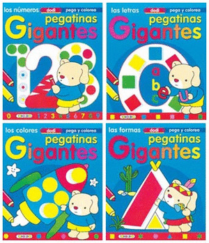 DODI PEGA Y COLOREA 4 TIT.   PEGATINAS GIGANTES
