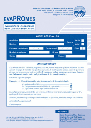 EVAPROMES. HOJA DE RESPUESTA