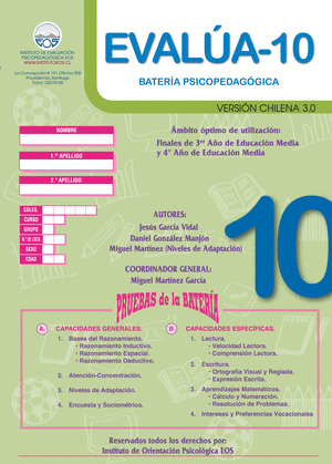 BATERIA PSICOPEDAGOGICA EVALUA 10 3.0 (VERSION CHILENA)