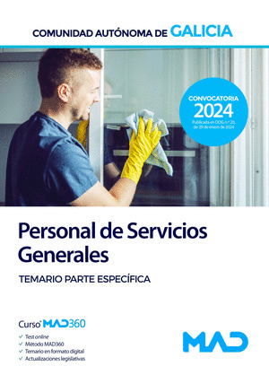 ESCALA DE PERSONAL DE SERVICIOS GENERALES (PSX). TEMARIO PARTE ESPECIFICA XUNTA