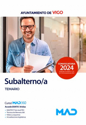 SUBALTERNO AYUNTAMIENTO DE VIGO TEMARIO 2024