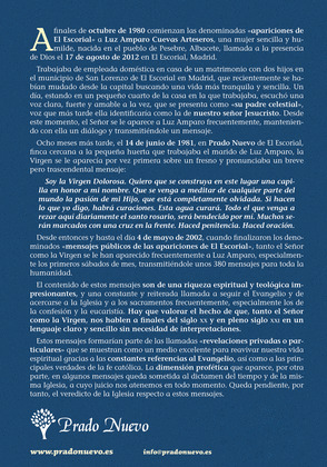 MENSAJES DEL SEÑOR Y DE LA VIRGEN EN LAS APARICIONES DE PRADO NUEVO DE EL ESCORI