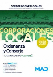 ORDENANZA Y CONSERJE DE CORPORACIONES LOCALES TEMARIO GENERAL VOLUMEN 2