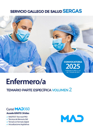 ENFERMERO/A. TEMARIO PARTE ESPECÍFICA VOLUMEN 2. SERVICIO GALLEGO DE SALUD (SERGAS)