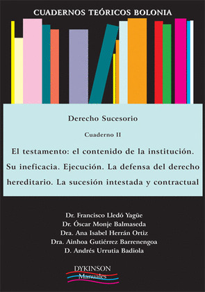 DERECHO SUCESORIO. CUADERNOS TEÓRICOS BOLONIA II