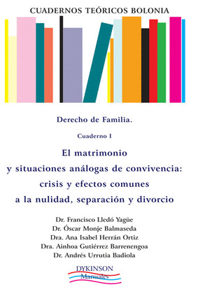DERECHO DE FAMILIA. CUADERNOS TEÓRICOS BOLONIA I