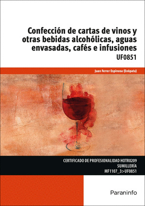 CONFECCIÓN DE CARTAS DE VINOS Y OTRAS BEBIDAS ALCOHÓLICAS, AGUAS ENVASA