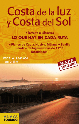 MAPA DE CARRETERAS DE LA COSTA DE LA LUZ Y COSTA DEL SOL (DESPLEGABLE), ESCALA 1