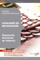 AUXILIARES DE RECAUDACIÓN DE LA DIPUTACIÓN PROVINCIAL DE VALENCIA. TEMARIO MATER
