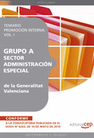 GRUPO A SECTOR ADMINISTRACIÓN ESPECIAL DE LA GENERALITAT VALENCIANA. TEMARIO PRO