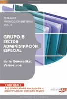 GRUPO B SECTOR ADMINISTRACIÓN ESPECIAL DE LA GENERALITAT VALENCIANA. TEMARIO PRO