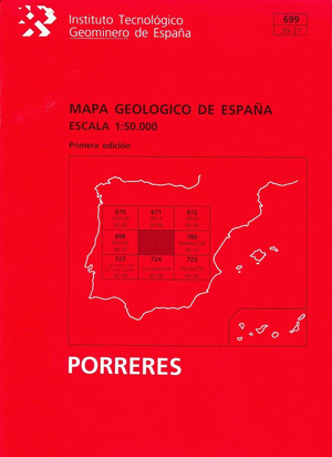 MAPA GEOLOGICO DE ESPAÑA, ESCALA 1:50.000, PORRERAS