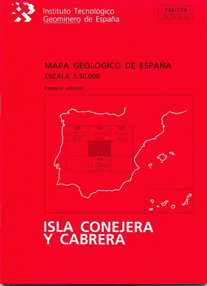 MAPA GEOLOGICO DE ESPAÑA, ESCALA 1:50.000, ISLA CONEJERA Y CABRERA