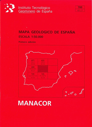 MAPA GEOLOGICO DE ESPAÑA, ESCALA 1:50.000, MANACOR