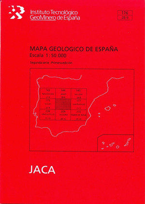 MAPA GEOLOGICO DE ESPAÑA, ESCALA 1:50.000, N. 176 JACA