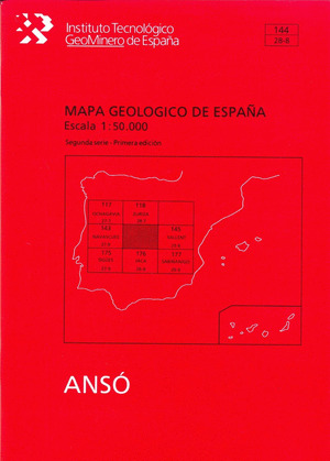 MAPA GEOLOGICO DE ESPAÑA, ESCALA 1:50.000, N. 144 ANSO