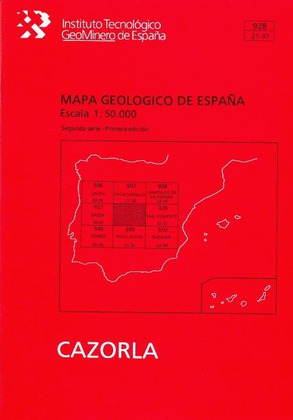 MAPA GEOLOGICO DE ESPAÑA, ESCALA 1:50.000, N. 928 CAZORLA