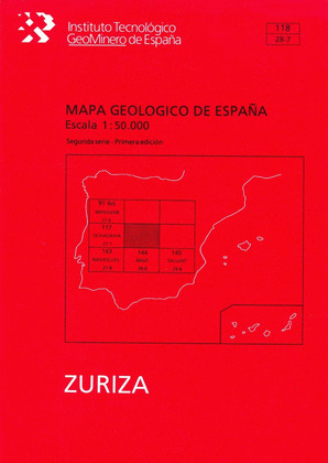 MAPA GEOLOGICO DE ESPAÑA, ESCALA 1:50.000, N. 118 ZURIZA