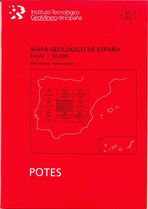 MAPA GEOLOGICO DE ESPAÑA, ESCALA 1:50.000, N. 891 POTES