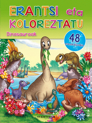 DINOSAUROAK. ERANTSI ETA KOLOREZTATU. (PEGATINAS)