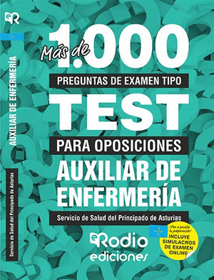 AUXILIAR DE ENFERMERIA DEL SESPA. MAS DE 1.000 PREGUNTAS DE EXAMEN TIPO TEST.