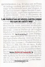 LAS PAPELETAS DE VOCES CASTELLANAS DE LUIS DE USOZ Y RÍO