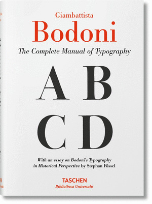 GIAMBATTISTA BODONI. MANUAL OF TYPOGRAPHY