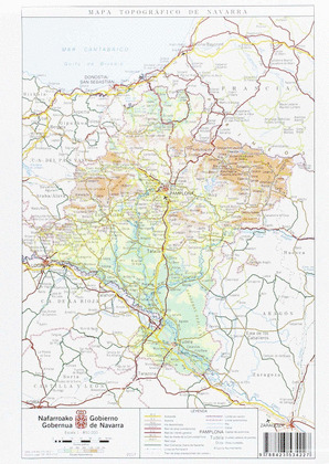 MAPA TOPOGRAFICO DE NAVARRA, E 1:850.000