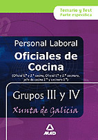 TEMARIO Y TEST OFICIALES COCINA .XUNTA GRUPOS III Y IV