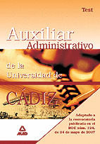 ESCALA AUXILIAR ADMINISTRATIVA DE LA UNIVERSIDAD DE CADIZ. TEST