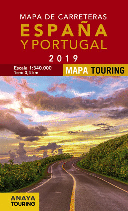MAPA DE CARRETERAS DE ESPAÑA Y PORTUGAL, 2019. ESCALA 1:340.000