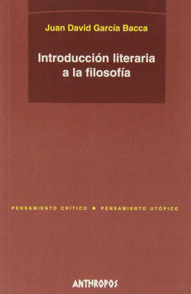 INTRODUCCION LITERARIA A LA FILOSOFIA
