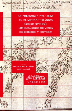 LA PUBLICIDAD DEL LIBRO EN EL MUNDO HISPANICO (SIGLOS XVII-XX): LOS CATALOGOS VE