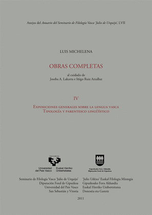 EXPOSICIONES GENERALES SOBRE LA LENGUA VASCA