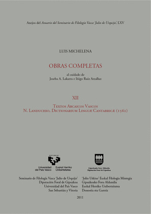 TEXTOS ARCAICOS VASCOS, (1562)