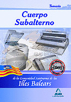 CUERPO SUBALTERNOS DE LA COMUNIDAD AUTÓNOMA DE LAS ILLES BALEARS. TEMARIO.