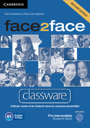 FACE 2 FACE PRE-INTERMEDIATE CLASSWARE DVD ROM. SOFTWARE VERSION OF THE STUDENT'S BOOK FOR CLASSROOM