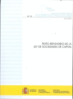 TEXTO REFUNDIDO DE LA LEY DE SOCIEDADES DE CAPITAL