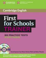 FIRST FOR SCHOOLS TRAINER UPPER-INTERMEDIATE SIX PRACTICE TESTS WITHOUT ANSWERS