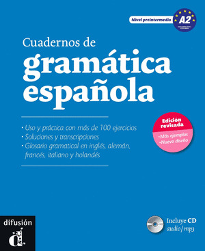 CUADERNOS DE GRAMATICA ESPAÑOLA. NIVEL PREINTERMEDIO, A2 + CD AUDIO MP3 - NUEVA EDICION REVISADA