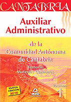 TEMARIO AUXILIAR ADMINISTRATIVO DE LA COMUNIDAD DE CANTABRIA