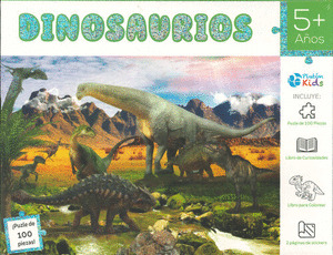 CAJA MÁGICA: DINOSAURIOS (PUZLE + LIBRO PARA COLOREAR + LIBRO DE CURIOSIDADES + STICKERS)