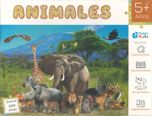 CAJA MÁGICA: ANIMALES (PUZLE, LIBRO PARA COLOREAR, LIBRO DE CURIOSIDADES Y STICKERS)