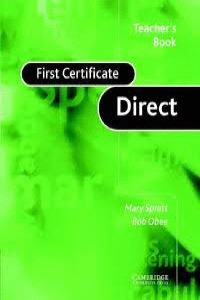 FIRST CERTIFICATE DIRECT. TEACHER'S BOOK (UPPER-IN