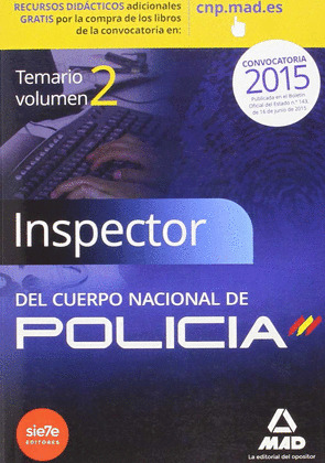 INSPECTOR DEL CUERPO NACIONAL DE POLICIA VOL.2 2015