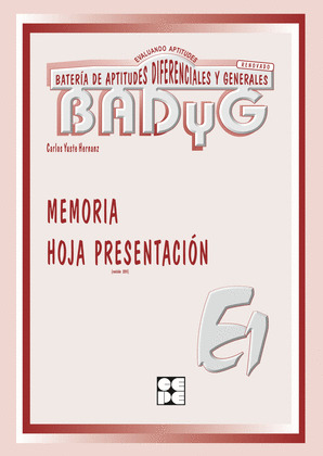 BADYG E-1. HOJA DE PRESENTACION DE MEMORIA (PAQUETE 10)