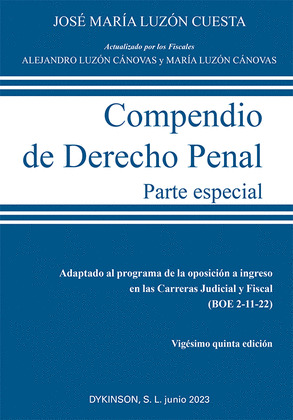 COMPENDIO DE DERECHO PENAL PARTE ESPECIAL ED 2023