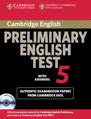 PRELIMINARY ENGLISH TEST 5, WITH ANSWERS (BOOK WITH 2 AUDIO CDS)